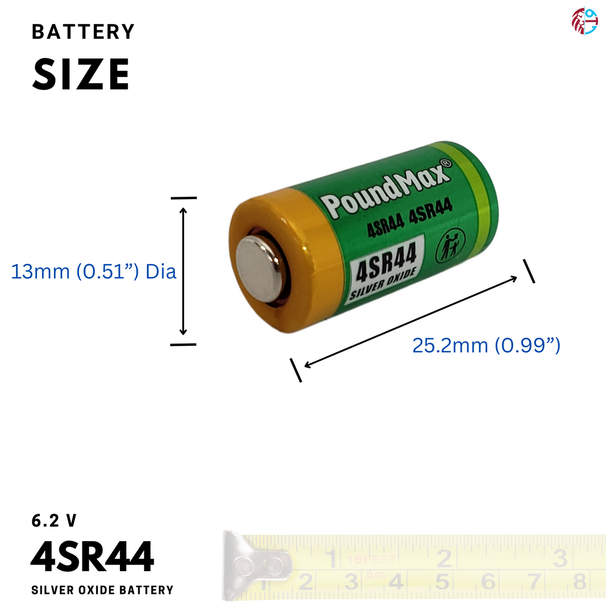 PoundMax 4SR44 Batteries 6.2v Silver Oxide Battery