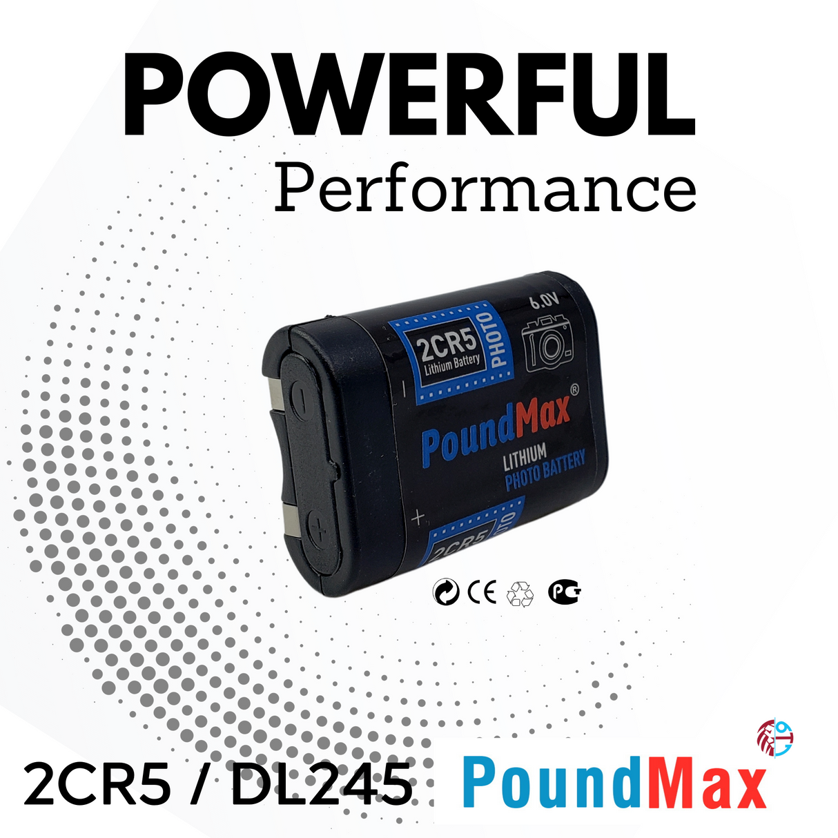 PoundMax 2CR5 / DL245 Batteries 6v Photo Lithium Battery