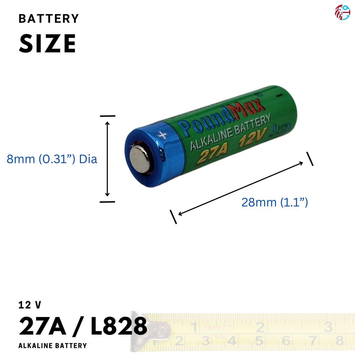 PoundMax 27A / L828 Batteries 12v Alkaline Battery Combo Pack