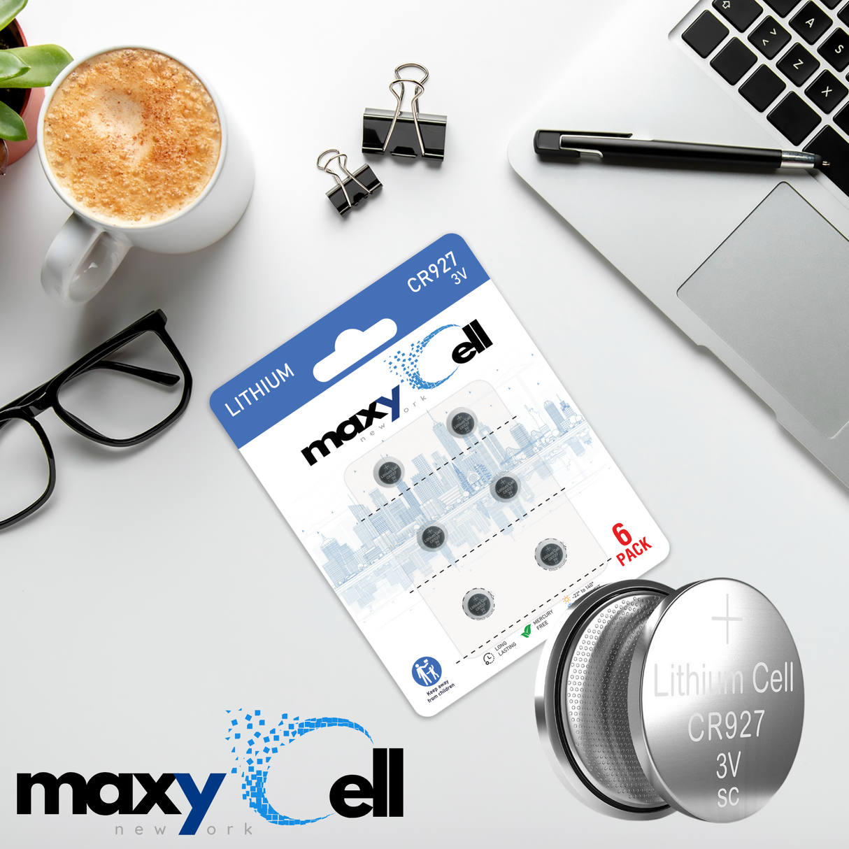 MaxyCell CR927 Lithium Coin Cell Battery 3V Long-Lasting Reliable Power for Watches, Key Fobs, Calculators, Thermometer - Leak-Proof Design, Long Shelf Life DL927 CX927 ECR927 GR927 BR927