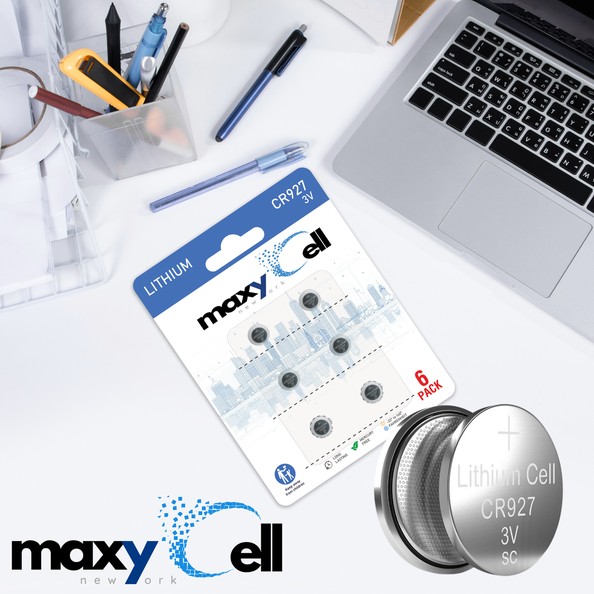 MaxyCell CR927 Lithium Coin Cell Battery 3V Long-Lasting Reliable Power for Watches, Key Fobs, Calculators, Thermometer - Leak-Proof Design, Long Shelf Life DL927 CX927 ECR927 GR927 BR927