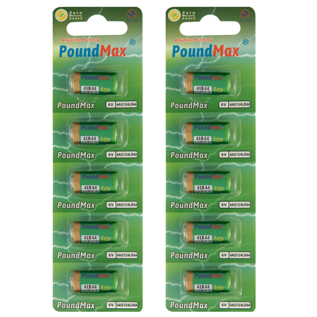 PoundMax 4LR44 / 4AG13 Batteries 6v Alkaline Battery Combo Pack