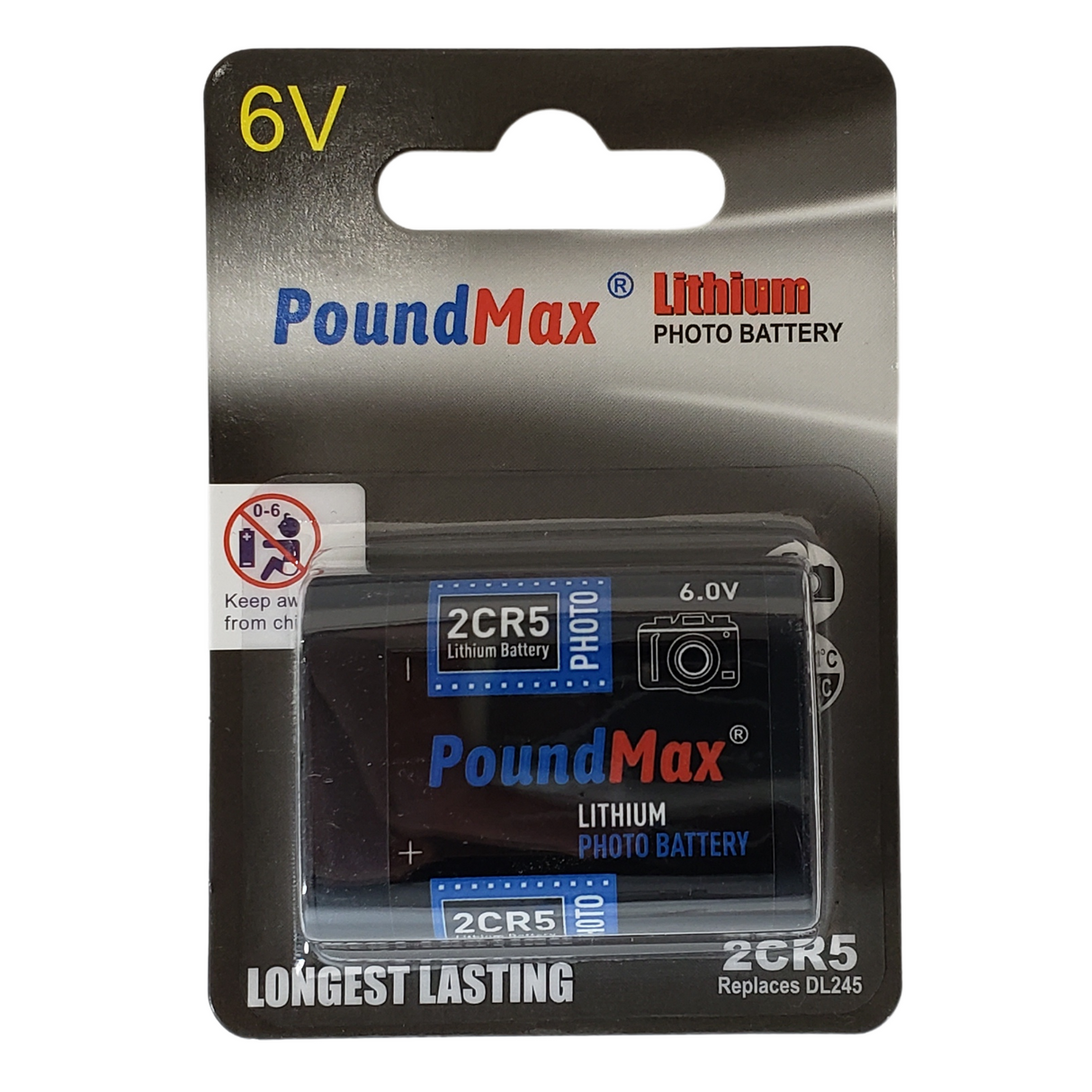 PoundMax 2CR5 / DL245 Batteries 6v Photo Lithium Battery