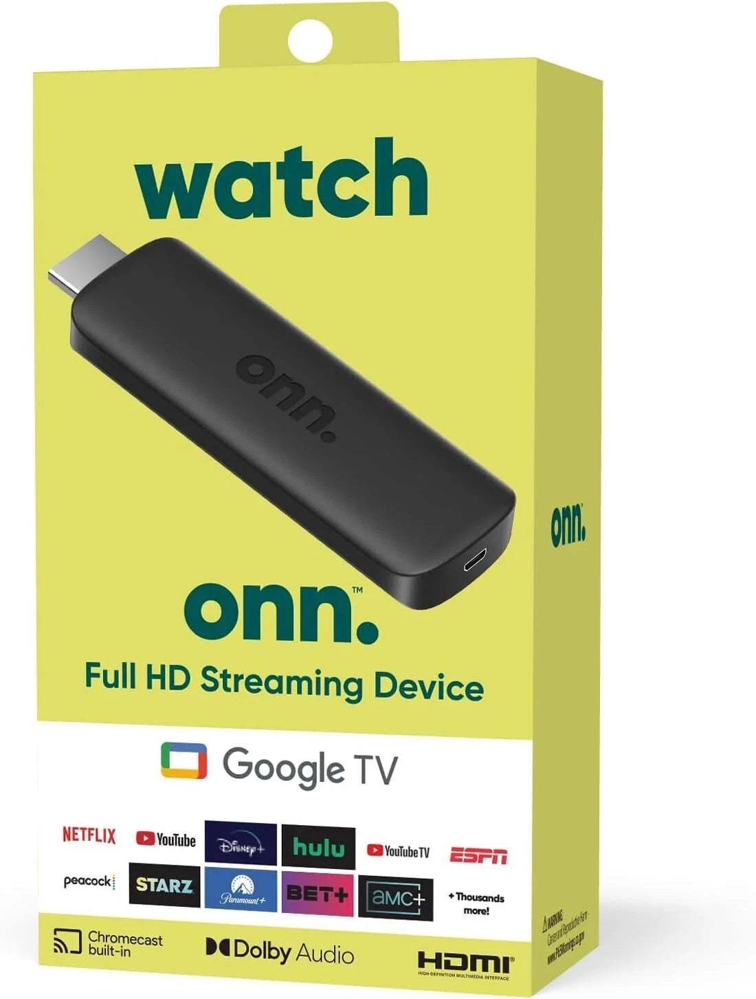 Onn Google TV Full HD Streaming Device 2K (2023 Model) (100133520)