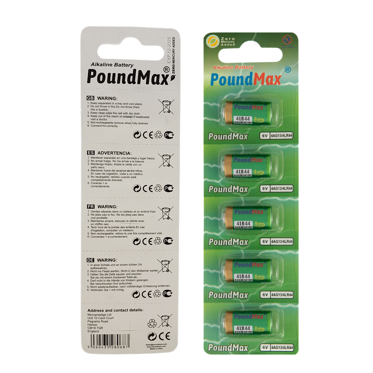 PoundMax 4LR44 / 4AG13 Batteries 6v Alkaline Battery Combo Pack