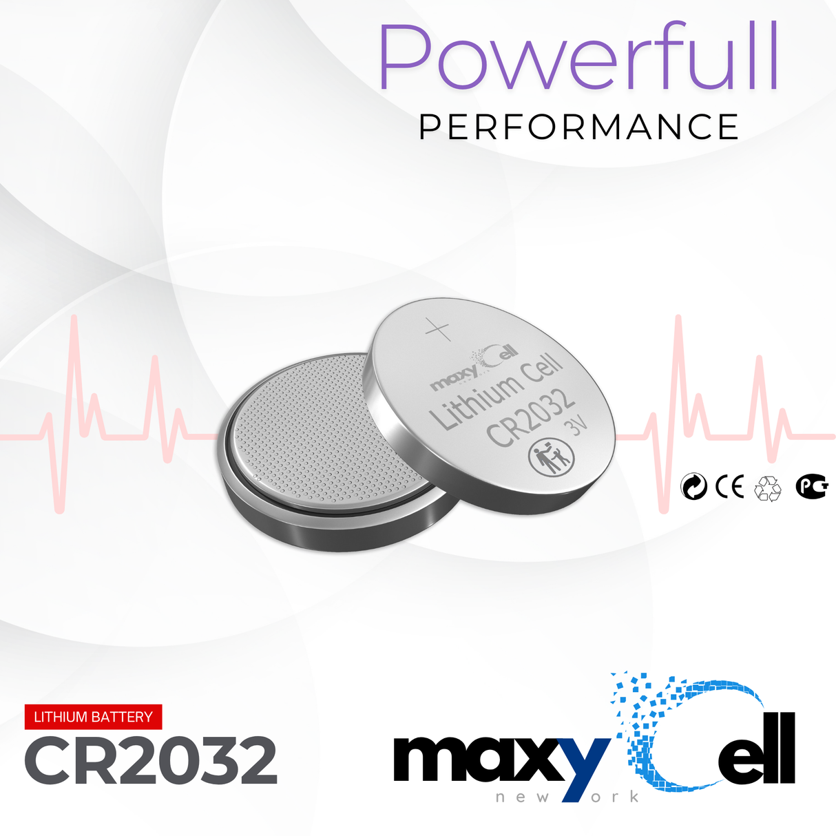 MaxyCell CR2032 Lithium Coin Cell Battery 3V - Long-Lasting, Reliable Power for Watches, Key Fobs, Fitness Trackers, Remotes & Compatible with AirTag - Leak-Proof Design