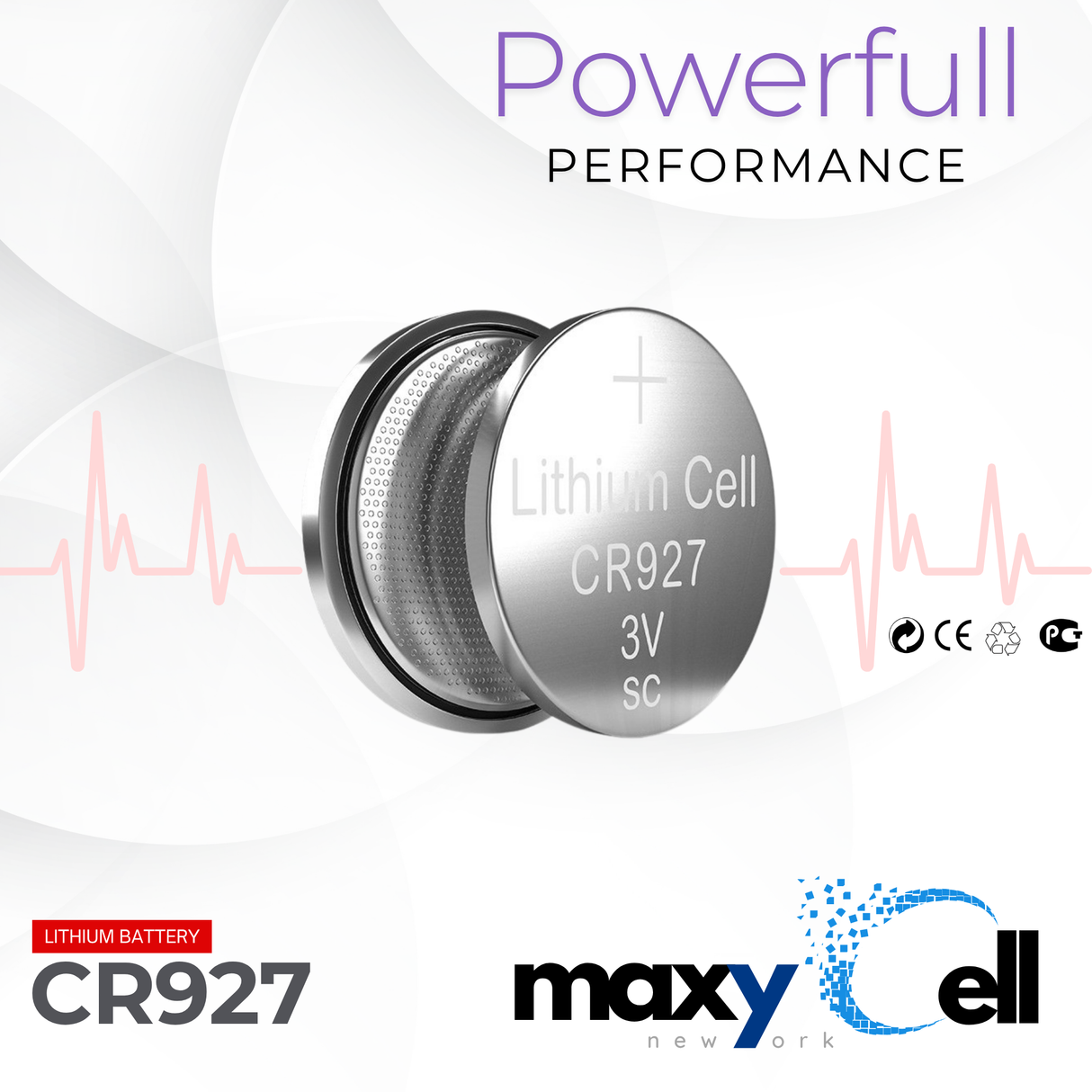MaxyCell CR927 Lithium Coin Cell Battery 3V Long-Lasting Reliable Power for Watches, Key Fobs, Calculators, Thermometer - Leak-Proof Design, Long Shelf Life DL927 CX927 ECR927 GR927 BR927