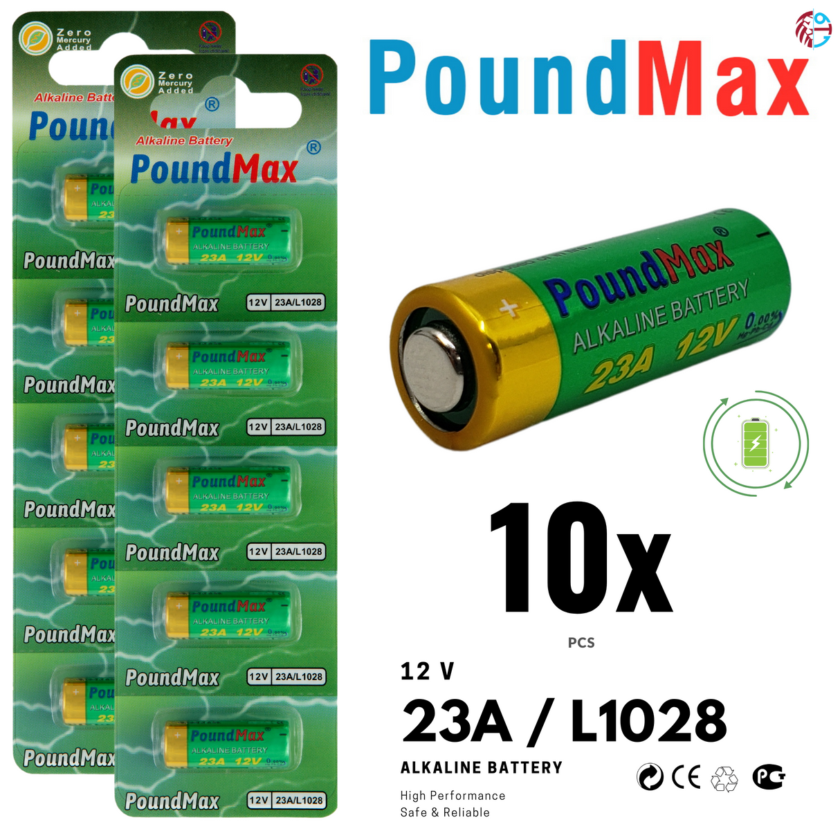 PoundMax 23A / L1028 Batteries 12v Alkaline Battery Combo Pack