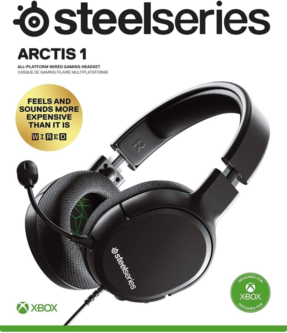 SteelSeries Arctis 1 WIRED Gaming Headset Detachable ClearCast Microphone For Xbox, PC, PS5, PS4, Nintendo Switch, Mobile
