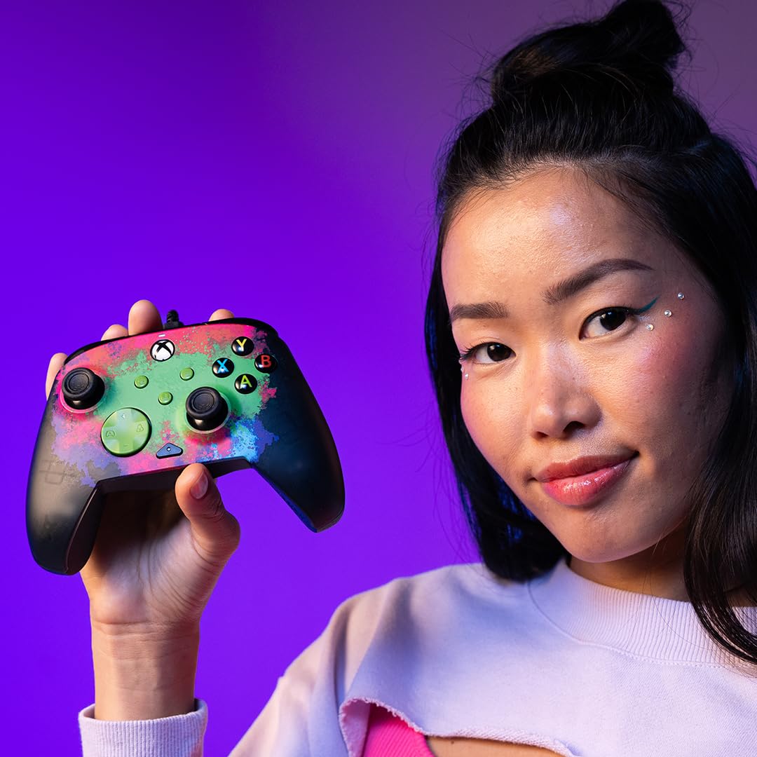 PDP Rematch GLOW WIRED Controller for Xbox Series X|S & One - Space Dust™