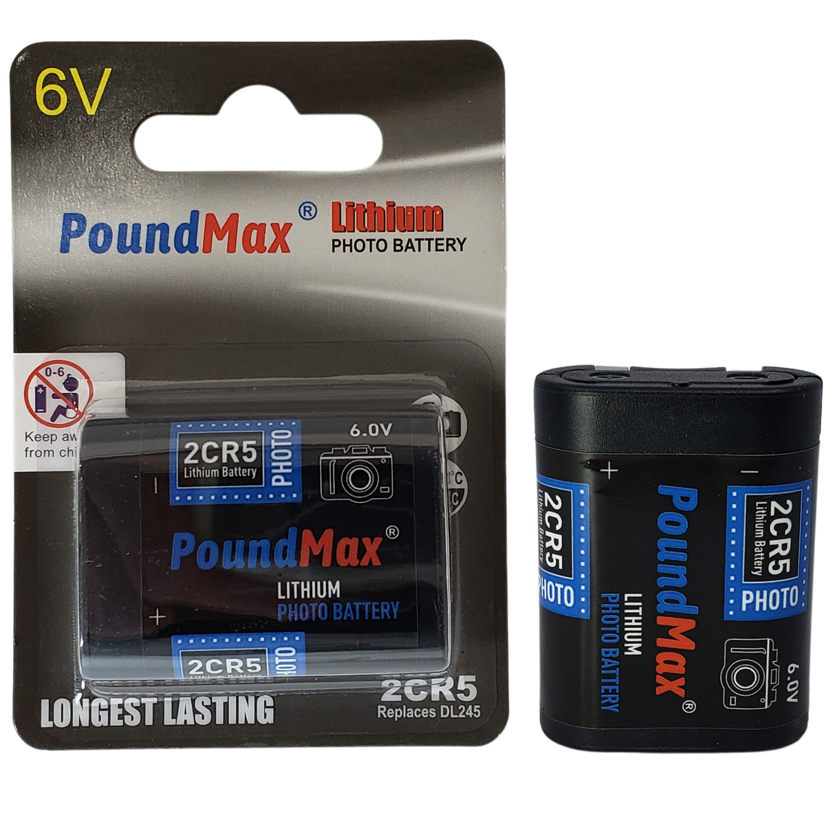 PoundMax 2CR5 / DL245 Batteries 6v Photo Lithium Battery
