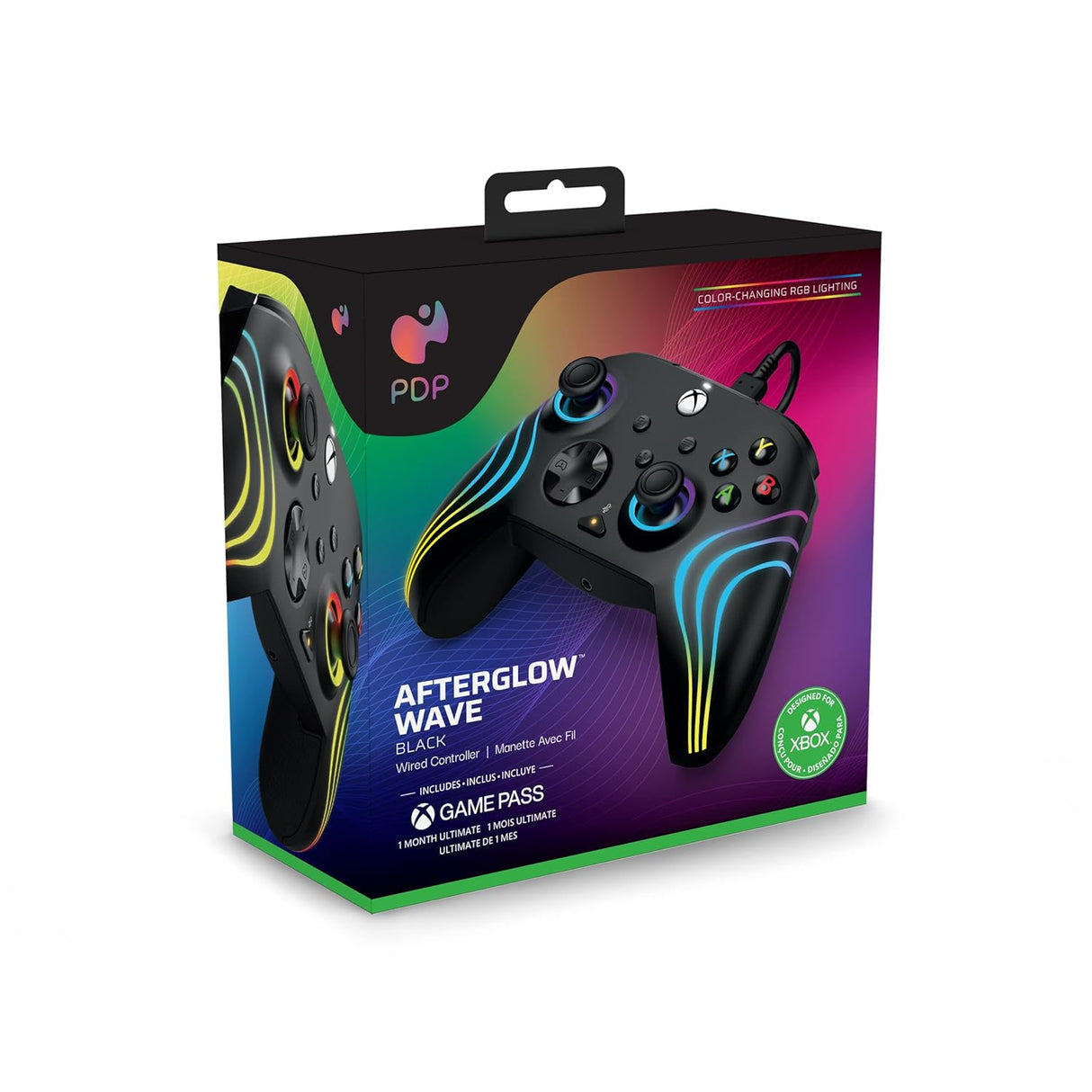 PDP Afterglow Wave LED WIRED Controller for Xbox Series X|S - Black (049-024)™