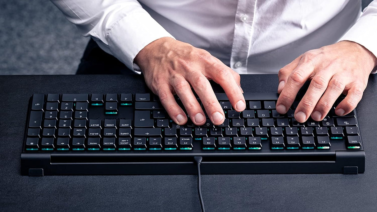 Cherry MX 10.0N RGB Mechanical Keyboard MX Low Profile Speed Switches, Aluminum Housing, Premium Keyboard for Gaming & Work (G8A-25010LVBUS-2)