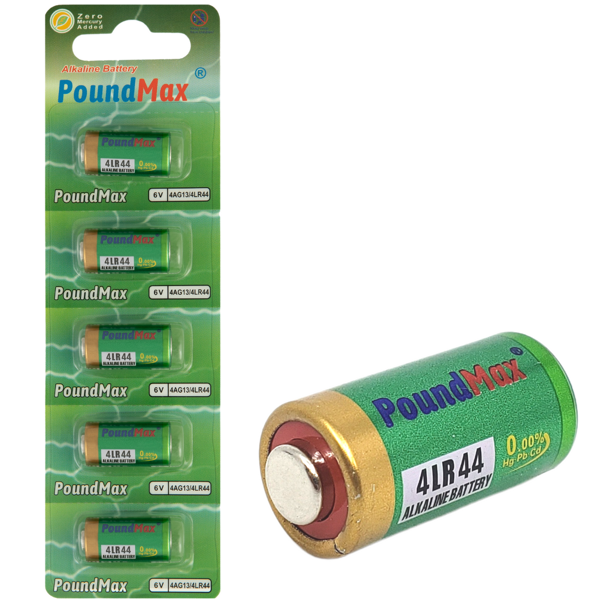 PoundMax 4LR44 / 4AG13 Batteries 6v Alkaline Battery Combo Pack