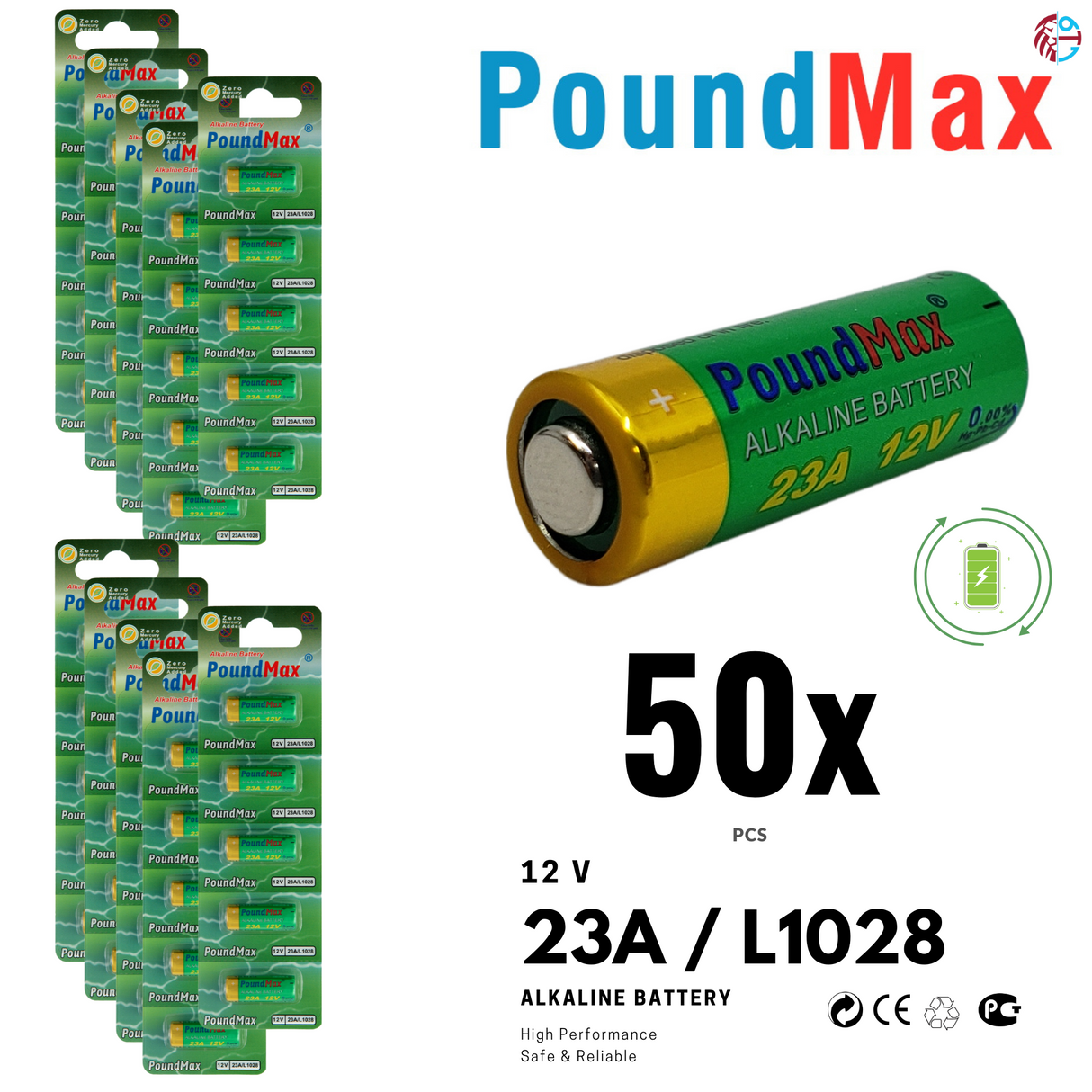 PoundMax 23A / L1028 Batteries 12v Alkaline Battery Combo Pack