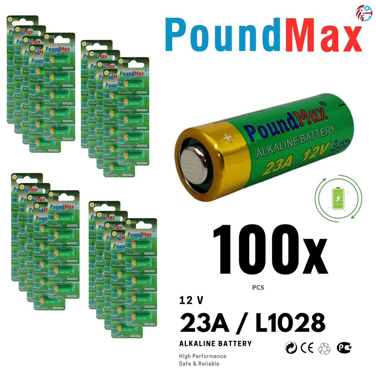 PoundMax 23A / L1028 Batteries 12v Alkaline Battery Combo Pack