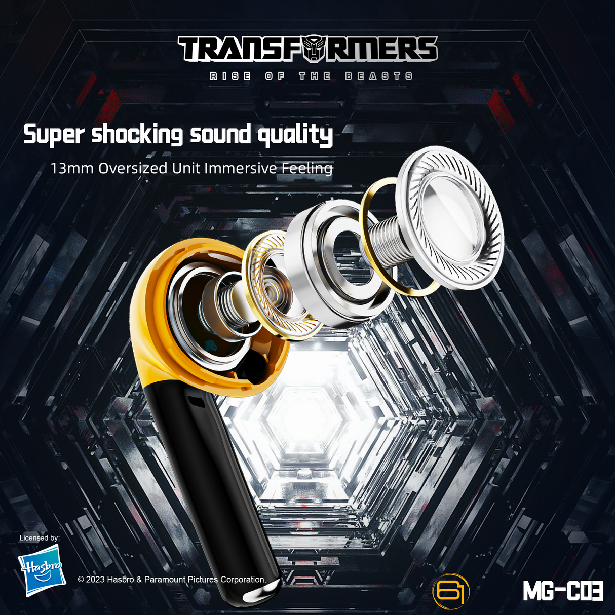 Transformers MG-C03 Bluetooth Wireless Earbuds – TWS, HiFi Sound, Low Latency Gaming & Music Dual Mode Headset, Noise Cancelling, Touch Control, Long Battery Life & Charging Case Red