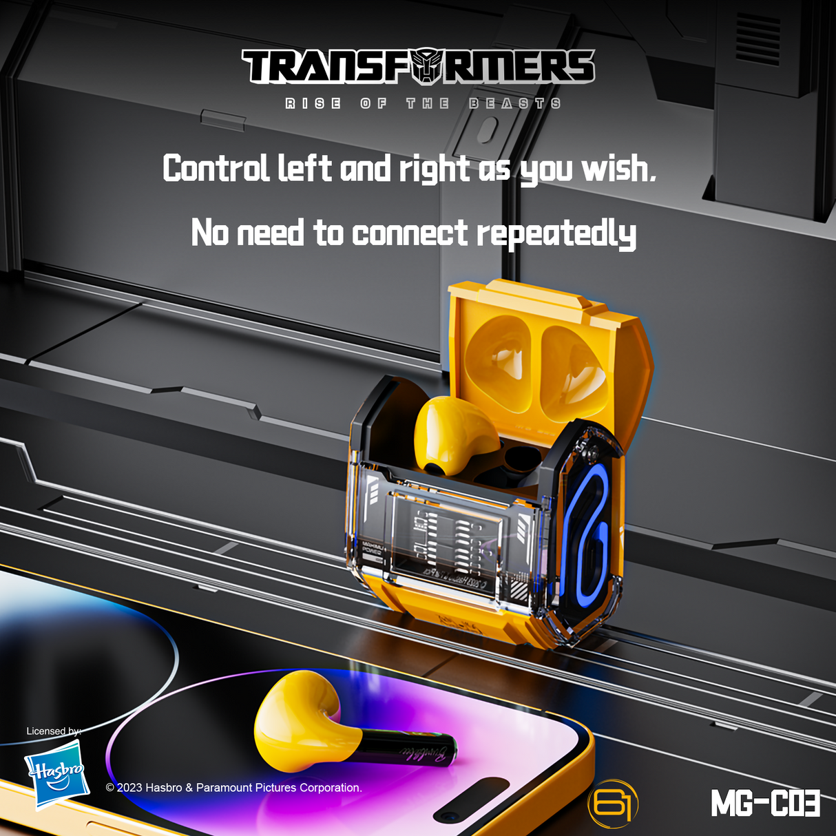 Transformers MG-C03 Bluetooth Wireless Earbuds – TWS, HiFi Sound, Low Latency Gaming & Music Dual Mode Headset, Noise Cancelling, Touch Control, Long Battery Life & Charging Case Red