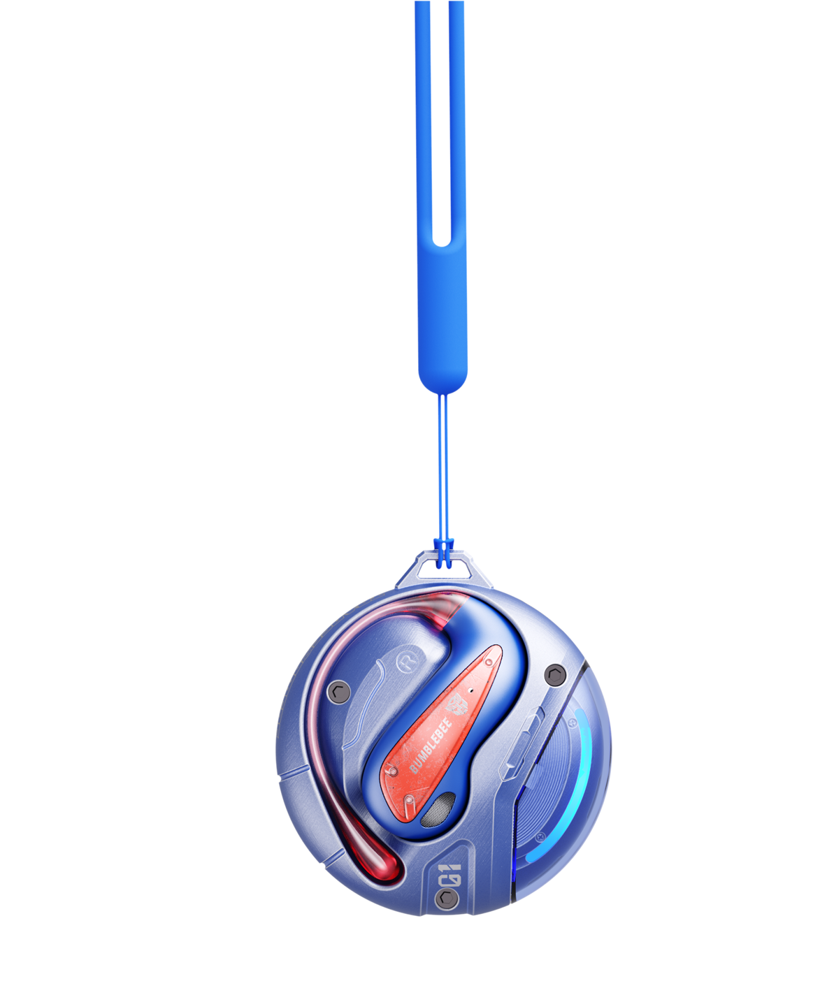 Transformers Flux T86 Ear-Hook Bluetooth Wireless Earbuds, Heavy-Duty Zinc Alloy Armor Charging Case, 14.2mm Hi-Fi Drivers, Built-in Mic