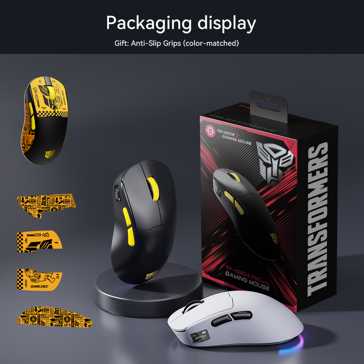 Transformers Autobots TF-GM04 Pro Wireless Esports Gaming Mouse, 53g Ultra-Light, Tri-Mode Bluetooth/2.4GHz/Wired - 24000 DPI RGB 6 Buttons