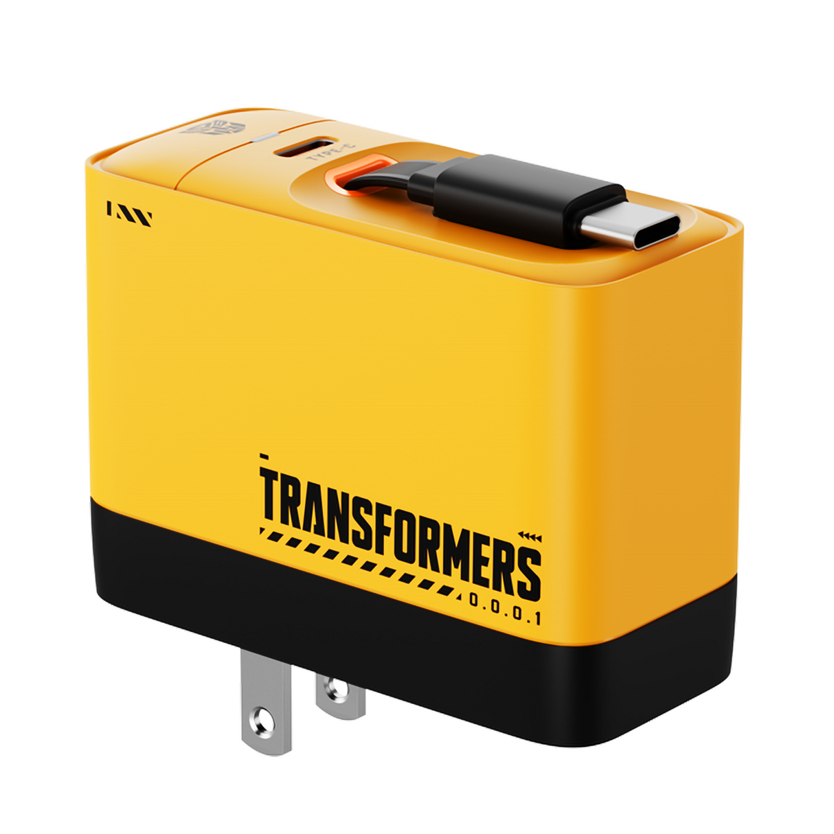 Transformers StarSaber TF-S01 40W GaN USB-C Fast Charger with Retractable 32” Cable, Dual USB-C (20W+12W) Compact Wall Charger for iPhone, Samsung, Google Pixel, iPad AC 100-240V