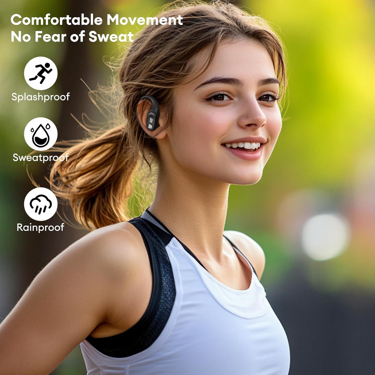 Transformers TF-T26 Pro Over The Ear Earbuds Wireless Bluetooth 5.4 Ear Buds with Earhooks 65H Playtimes Deep Bass Sound IPX5 Mic IPX5 Waterproof Earphones for Sport/Workout