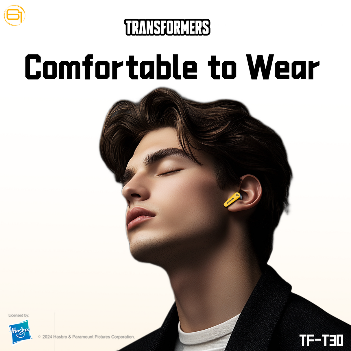 Transformers TF-T30 Bluetooth TWS Wireless Earbuds with Energy Core Design Passive Noise Cancelling Semi-in-Ear Cool HiFi HD Calling Music Game Modes Low Latency Sports Earphones