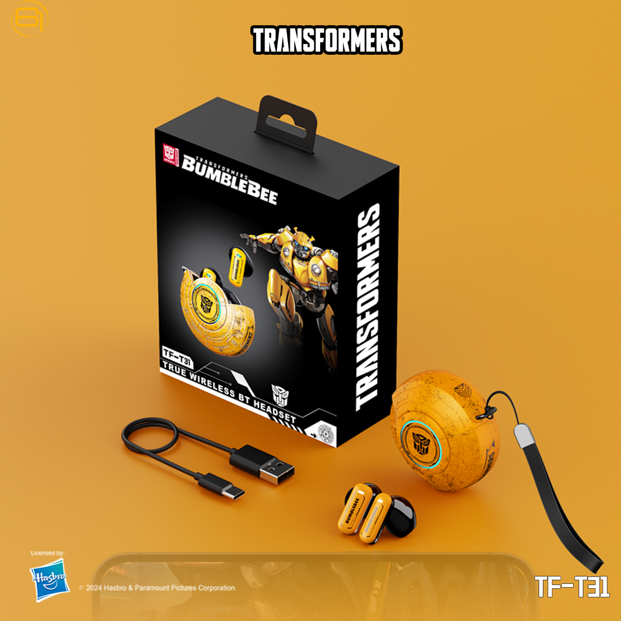 Transformers TF-T31 Bluetooth TWS Wireless Earbuds with Mechanical Shell Design Passive Noise Cancelling In-Ear Cool HiFi HD Calling Music Game Modes Low Latency Sports Earphones