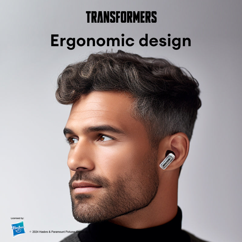 Transformers TF-T31 Bluetooth TWS Wireless Earbuds with Mechanical Shell Design Passive Noise Cancelling In-Ear Cool HiFi HD Calling Music Game Modes Low Latency Sports Earphones