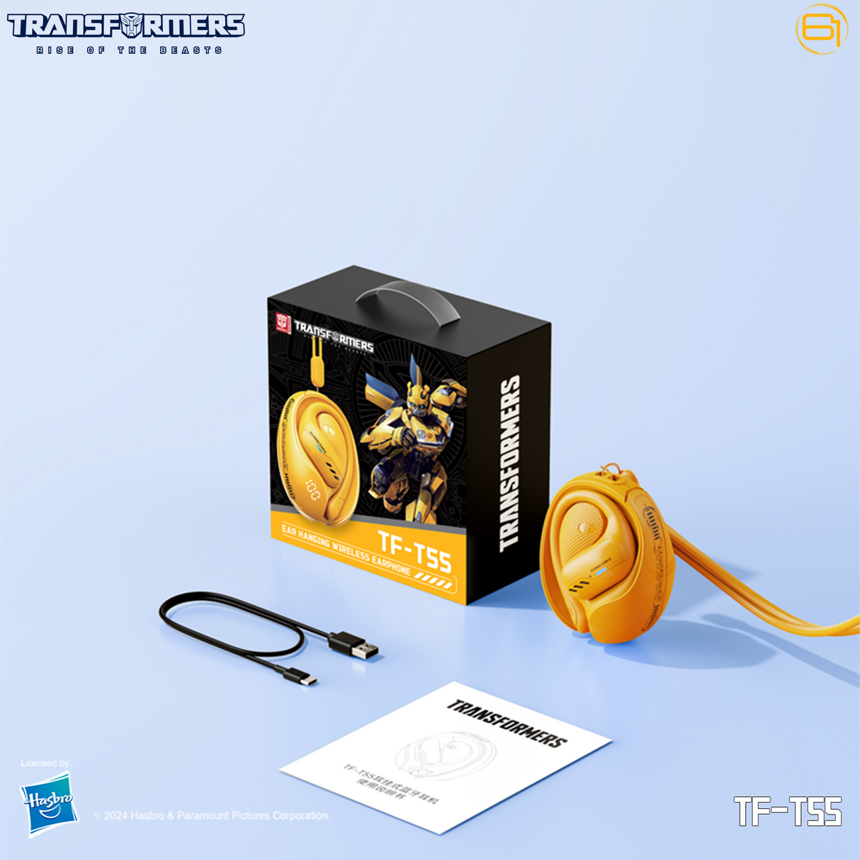 Transformers TF-T55 Open-Back Bluetooth Wireless Earbuds, Sleek Wing-Like Design Passive Noise Cancelling In-Ear Cool HiFi Calling Dual Modes Sports Earphones LED Display