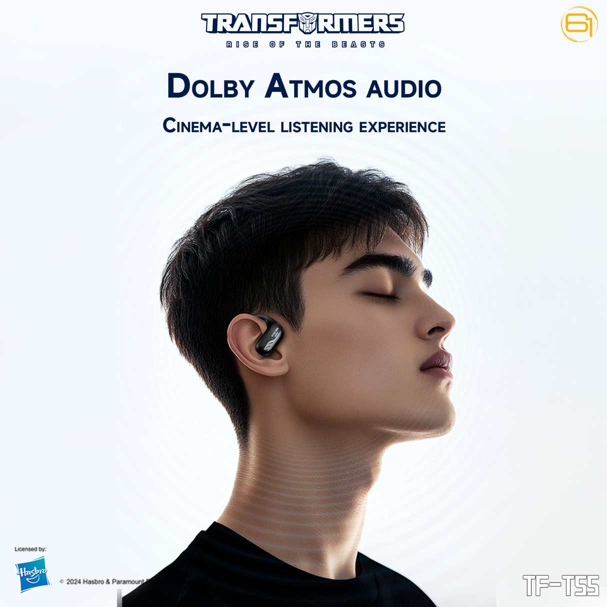 Transformers TF-T55 Open-Back Bluetooth Wireless Earbuds, Sleek Wing-Like Design Passive Noise Cancelling In-Ear Cool HiFi Calling Dual Modes Sports Earphones LED Display