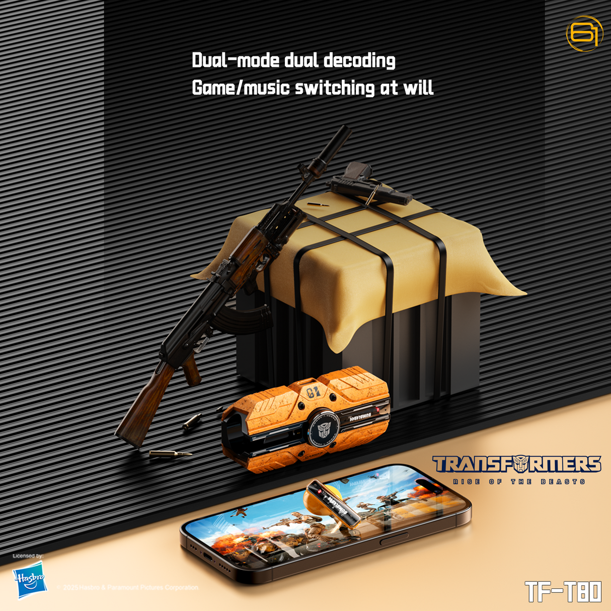 Transformers TF-T80 Bluetooth True Wireless Earbuds with Noise Cancelling In-Ear Cool HiFi HD Calling Dual Modes Sports Music Game Long Endurance Earphones