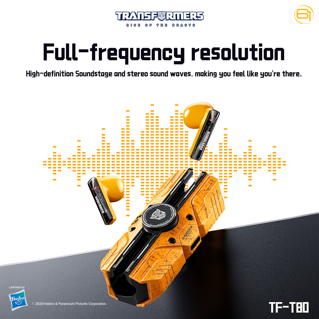 Transformers TF-T80 Bluetooth True Wireless Earbuds with Noise Cancelling In-Ear Cool HiFi HD Calling Dual Modes Sports Music Game Long Endurance Earphones