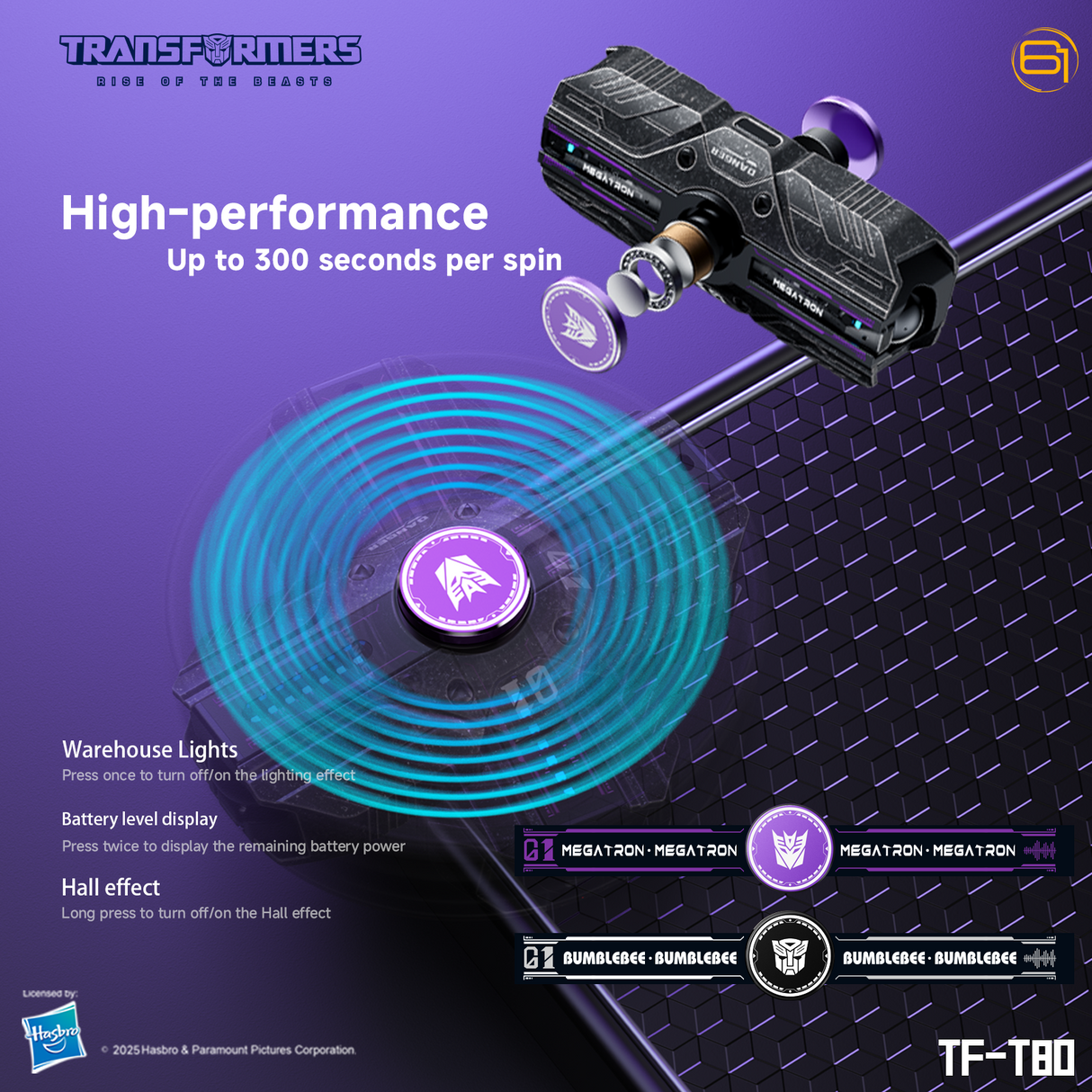 Transformers TF-T80 Bluetooth True Wireless Earbuds with Noise Cancelling In-Ear Cool HiFi HD Calling Dual Modes Sports Music Game Long Endurance Earphones