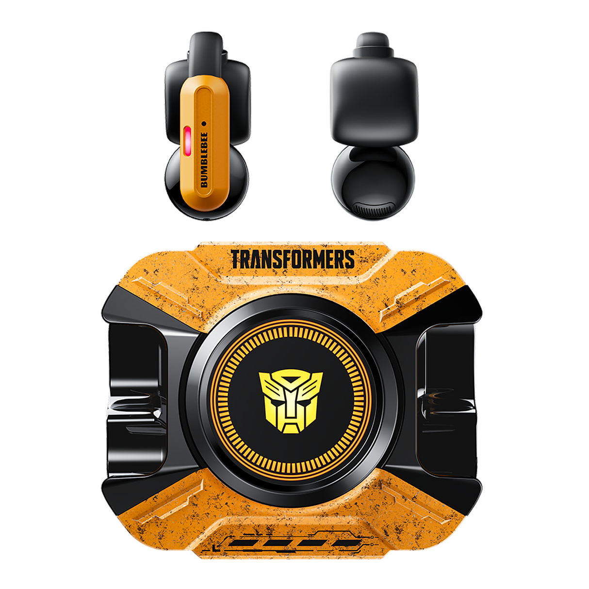 Transformers TF-T93 Ear-Clip True Wireless Bluetooth 6.0 Earbuds with Mic, Zinc Alloy Armor Case, Low Latency Game/Music Modes, Hi-Fi 12mm Drivers, Secure Fit Sports Earphones
