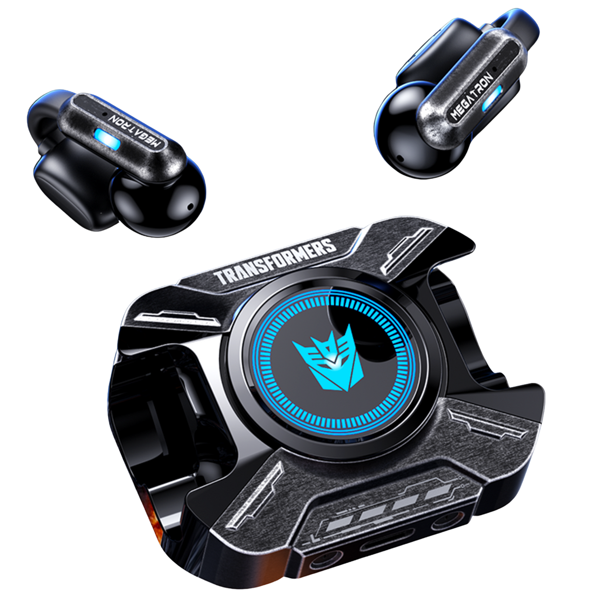 Transformers TF-T93 Ear-Clip True Wireless Bluetooth 6.0 Earbuds with Mic, Zinc Alloy Armor Case, Low Latency Game/Music Modes, Hi-Fi 12mm Drivers, Secure Fit Sports Earphones