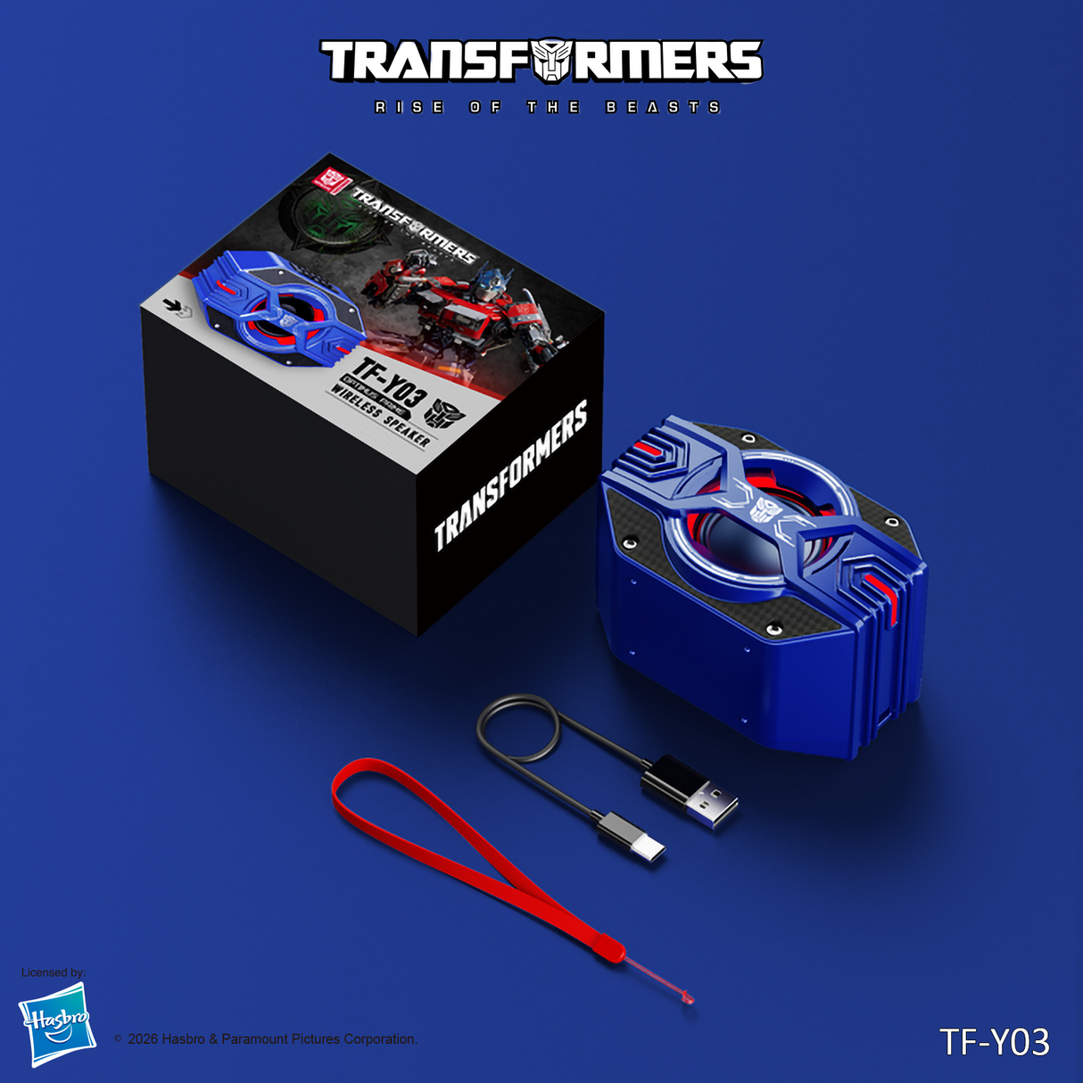 Transformers TF-Y03 CoreBlock Design Bluetooth TWS Speaker 5W Portable Wireless IPX5 Waterproof, 5H Playtime Deep Bass, Stereo Pairing, Built-in Mic, AUX/TF Card