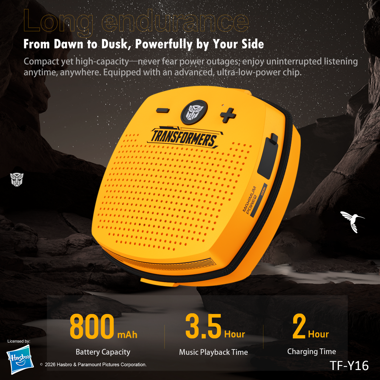 Transformers TF-Y16 FlexCube Design Bluetooth Speaker 45mm 4.3W Portable TWS Wireless Speaker IPX5 Waterproof, TWS Stereo Pairing, Built-in Mic