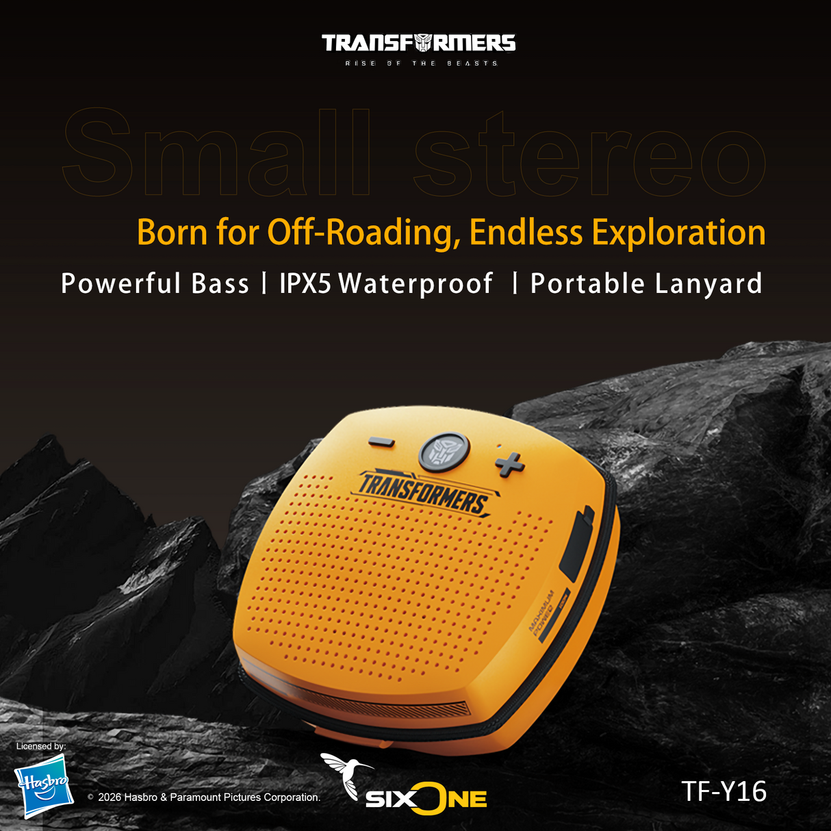 Transformers TF-Y16 FlexCube Design Bluetooth Speaker 45mm 4.3W Portable TWS Wireless Speaker IPX5 Waterproof, TWS Stereo Pairing, Built-in Mic