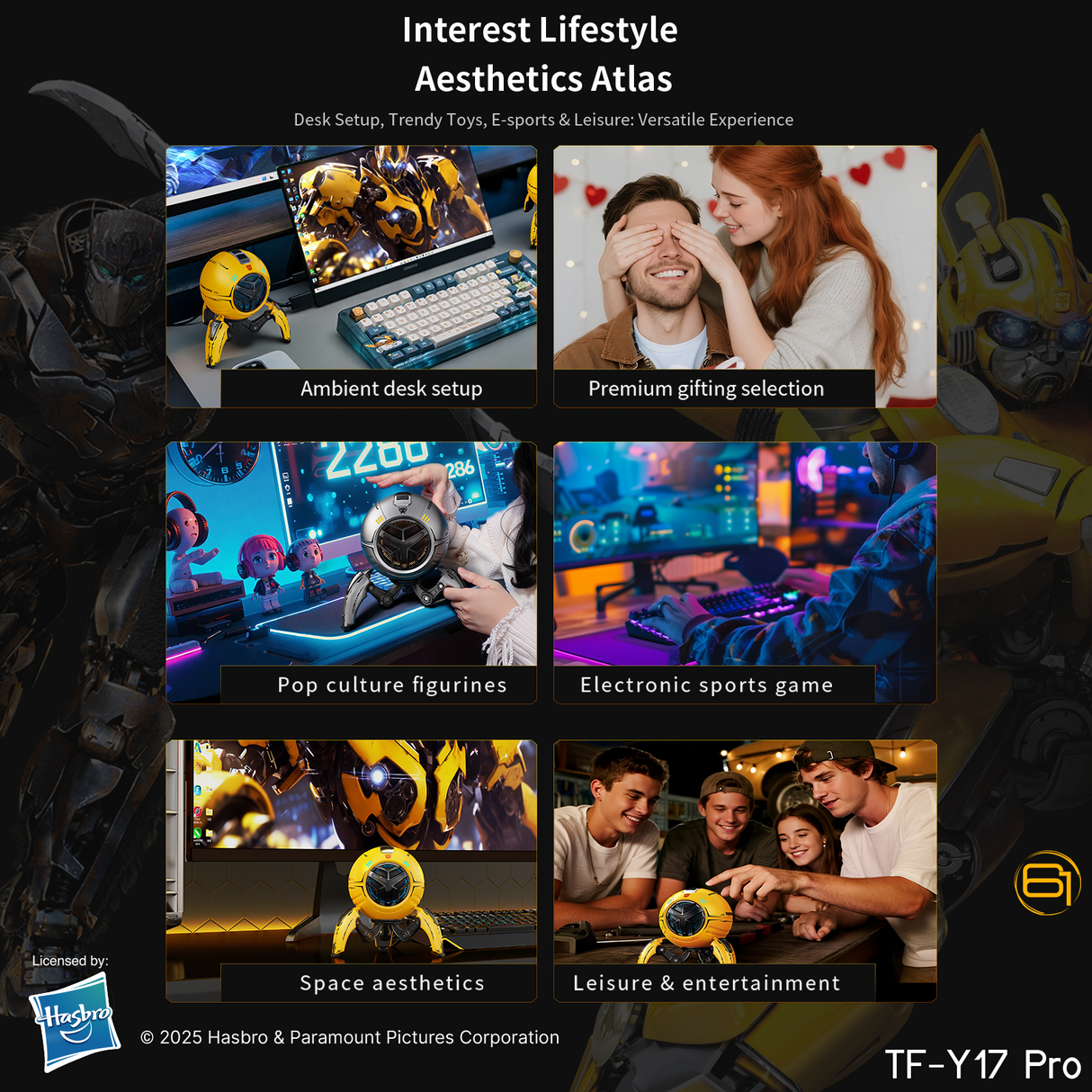 Transformers TF-Y17Pro Mecha Bluetooth TWS Speaker, 10W Hi-Fi 57mm Driver, Portable RGB Speaker with Detachable Foldable Tri-Pedal Stand, 2000mAh, Gaming Desk Décor Autobots