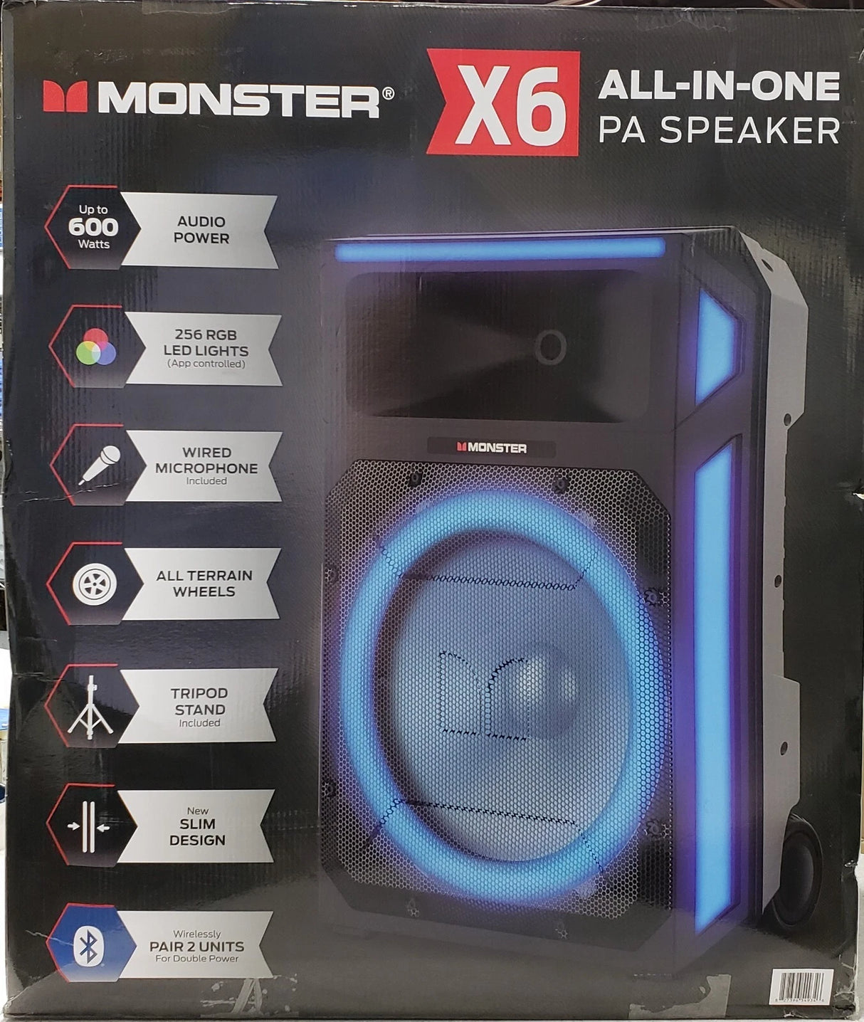 Monster X6 (MNX6) 600W All-In-One Bluetooth PA Speaker System™