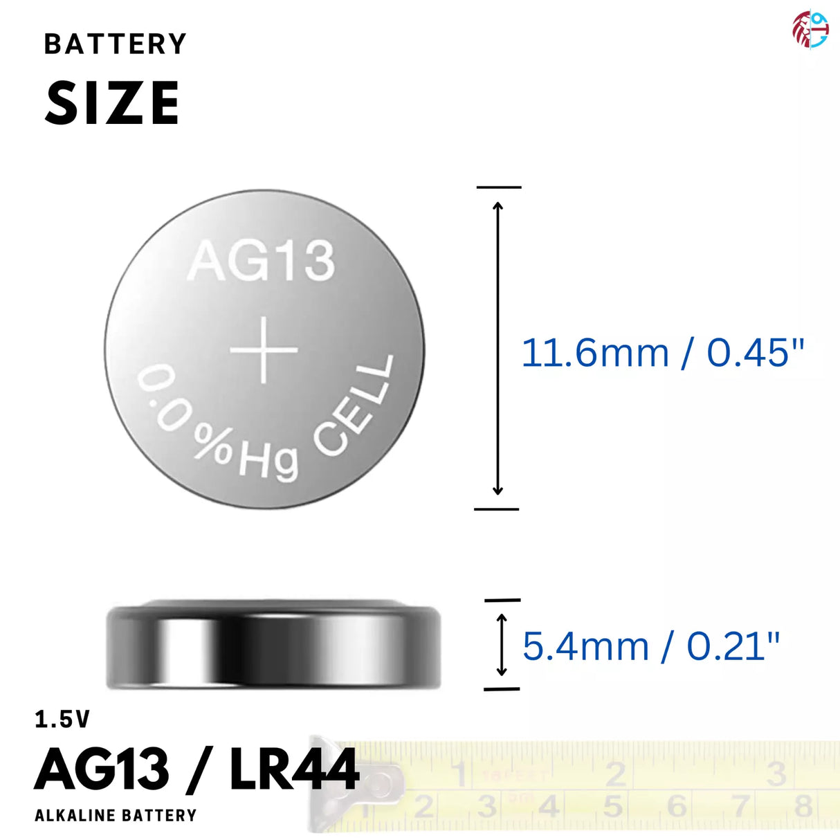 PoundMax AG13 LR44 Batteries 1.5v Alkaline Button Battery Combo Pack - 10 Count