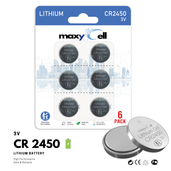 MaxyCell 2450 CR2450 Lithium Coin Cell Battery 3V High-Capacity Long-Lasting Reliable Power for Watches, Key Fobs, Fitness Trackers, Medical Devices, Thermometers, Leak-Proof Design DL2450