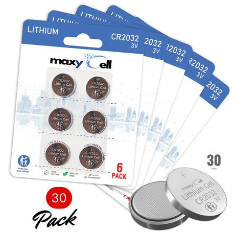 MaxyCell CR2032 Lithium Coin Cell Battery 3V - Long-Lasting, Reliable Power for Watches, Key Fobs, Fitness Trackers, Remotes & Compatible with AirTag - Leak-Proof Design
