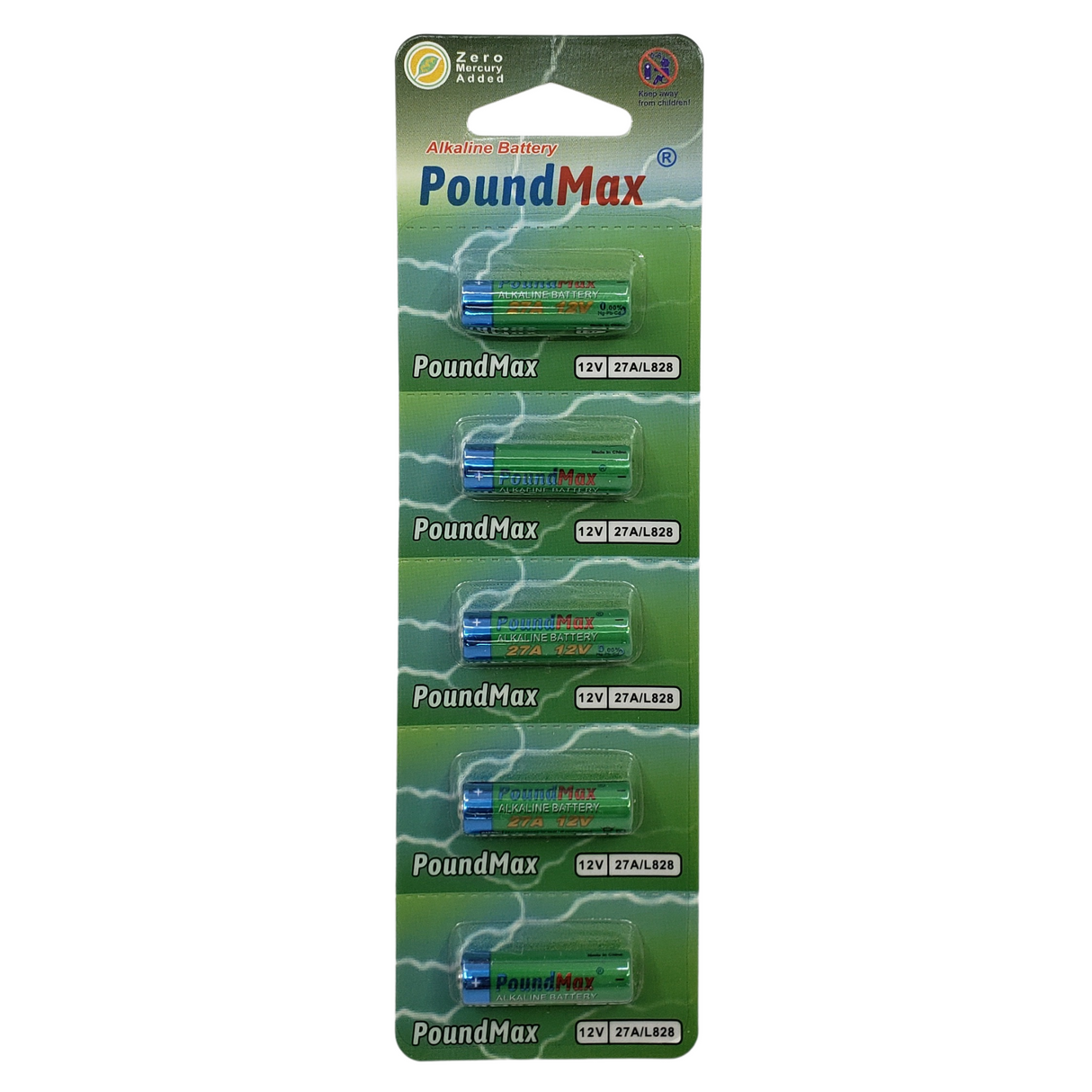 PoundMax 27A / L828 Batteries 12v Alkaline Battery Combo Pack
