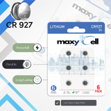MaxyCell CR927 Lithium Coin Cell Battery 3V Long-Lasting Reliable Power for Watches, Key Fobs, Calculators, Thermometer - Leak-Proof Design, Long Shelf Life DL927 CX927 ECR927 GR927 BR927
