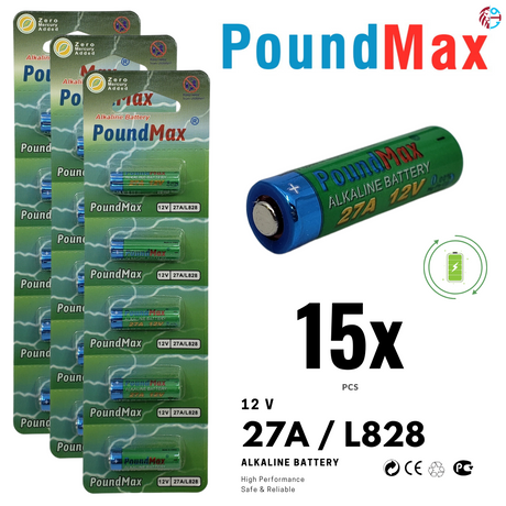 PoundMax 27A / L828 Batteries 12v Alkaline Battery Combo Pack