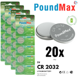 PoundMax CR2032 Batteries 3v Lithium Coin Cell Battery Combo Pack™