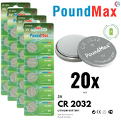 PoundMax CR2032 Batteries 3v Lithium Coin Cell Battery Combo Pack™