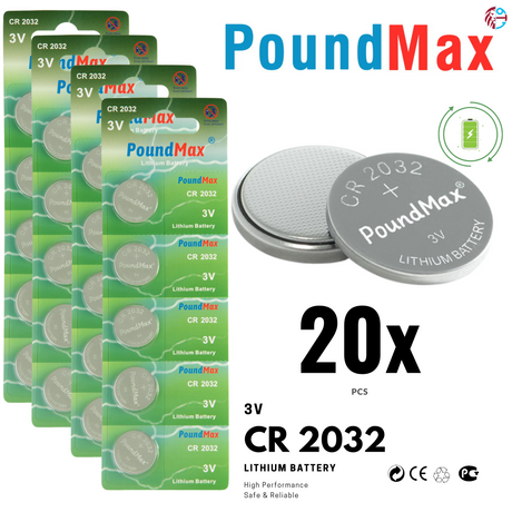 PoundMax CR2032 Batteries 3v Lithium Coin Cell Battery Combo Pack™